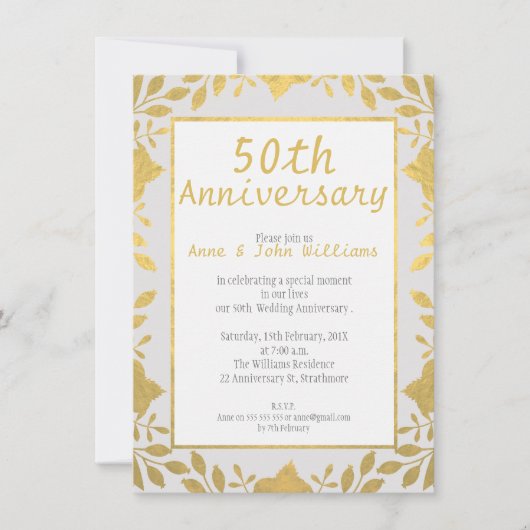 Invitation de 50e anniversaire de mariage en faux  (Devant)