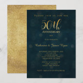 Invitation de 50e anniversaire de mariage Faux Gol (Devant / Derrière)