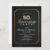 Invitation de 50e anniversaire de mariage Typograp (Devant)