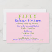 Invitation de 50e anniversaire de Pink Surprise (Devant)