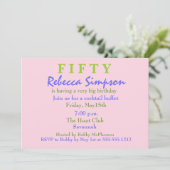 Invitation de 50e anniversaire de Pink Surprise (Debout devant)