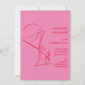 Invitation de 50e anniversaire en rouge rose (Devant)