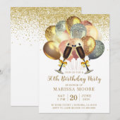 Invitation de 50e anniversaire Rose Gold and Gold (Devant / Derrière)