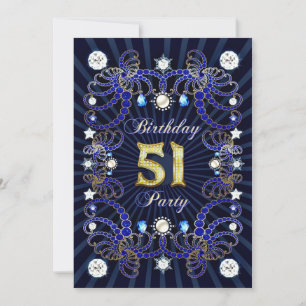 invitation de 51e anniversaire avec une foule de b