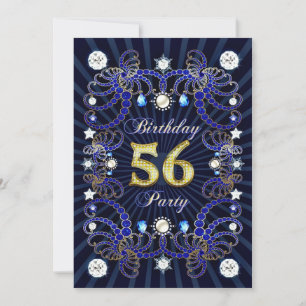 invitation de 56e anniversaire avec une foule de b