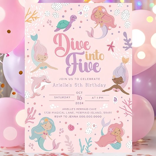 Invitation de 5 ans pour une fille - Plongée avec 