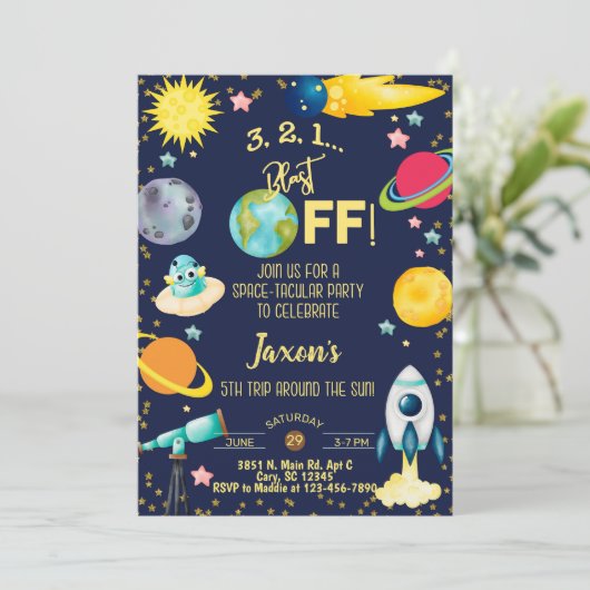 Invitation de 5e anniversaire de garçon tactique d (Debout devant)