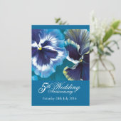 Invitation de 5ème anniversaire de mariage bleu tu (Debout devant)