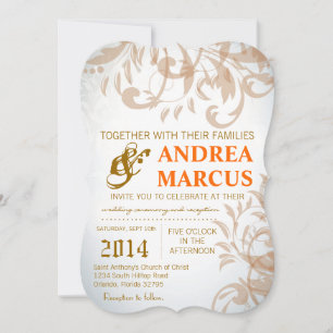 Invitation de 5x7 Automne Filigree Swirl Mariage d