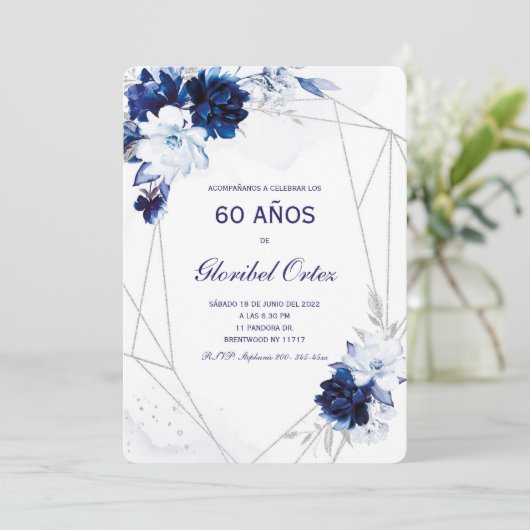 Invitation de 60 Ans Femme (Debout devant)