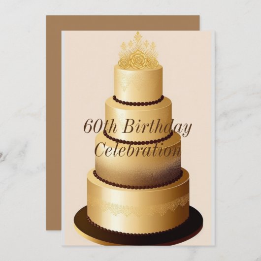 Invitation de 60e anniversaire (Devant / Derrière)