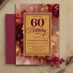 Invitation de 60e anniversaire de roses de Bourgog