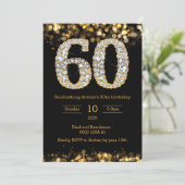 Invitation de 60e anniversaire en or noir (Debout devant)