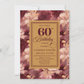 Invitation de 60e anniversaire sans temps Bourgogn (Devant)
