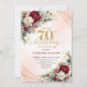 Invitation de 70 ans élégante et fabuleuse en or (Devant)