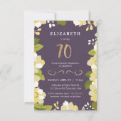 Invitation de 70e Anniversaire, Custom, Floral, Pe (Devant)