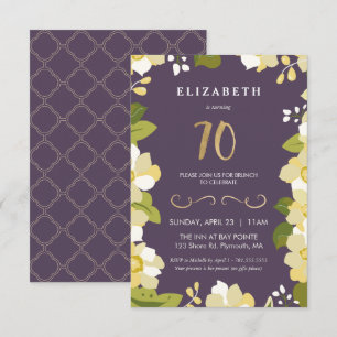 Invitation de 70e Anniversaire, Custom, Floral, Pe