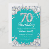 Invitation de 70e anniversaire Diamant Turquoise e (Devant)