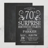 Invitation de 70e anniversaire surprise sur tablea (Devant / Derrière)
