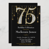 Invitation de 75e anniversaire Diamants d'or noir  (Devant / Derrière)