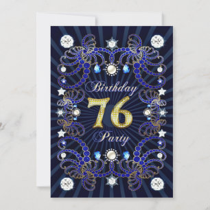 invitation de 76e anniversaire avec une foule de b