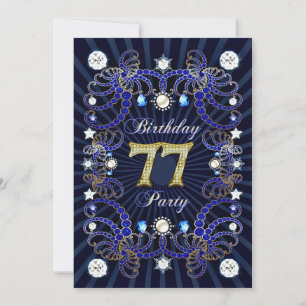 invitation de 77e anniversaire avec une foule de b