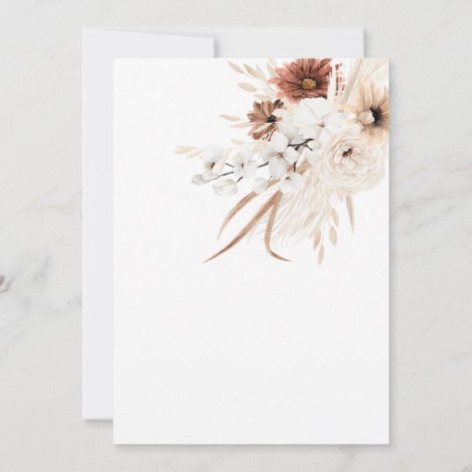 Invitation de 80e anniversaire Boho Pampas (Dos)