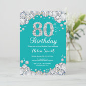 Invitation de 80e anniversaire Diamant Turquoise e (Debout devant)