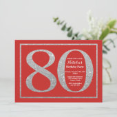 Invitation de 80e anniversaire Parties scintillant (Debout devant)