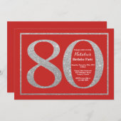 Invitation de 80e anniversaire Parties scintillant (Devant / Derrière)