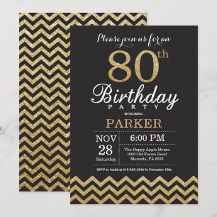 Invitation de 80e anniversaire Parties scintillant