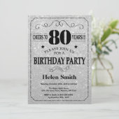Invitation de 80e anniversaire Parties scintillant (Debout devant)
