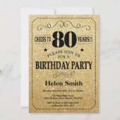 Invitation de 80e anniversaire Parties scintillant (Devant)