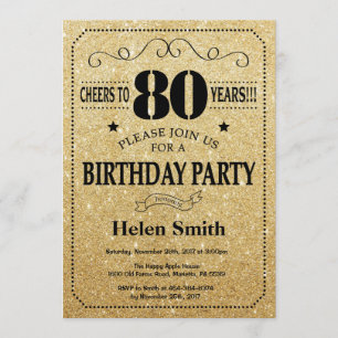Invitation de 80e anniversaire Parties scintillant