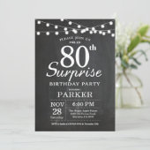 Invitation de 80e anniversaire surprise sur tablea (Debout devant)