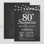 Invitation de 80e anniversaire surprise sur tablea (Devant / Derrière)