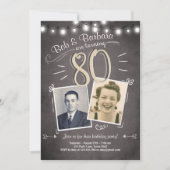 Invitation de 80e Anniversaire Tête d'anniversaire (Devant)