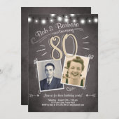 Invitation de 80e Anniversaire Tête d'anniversaire (Devant / Derrière)