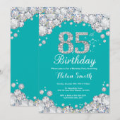 Invitation de 85e anniversaire Diamant Turquoise e (Devant / Derrière)