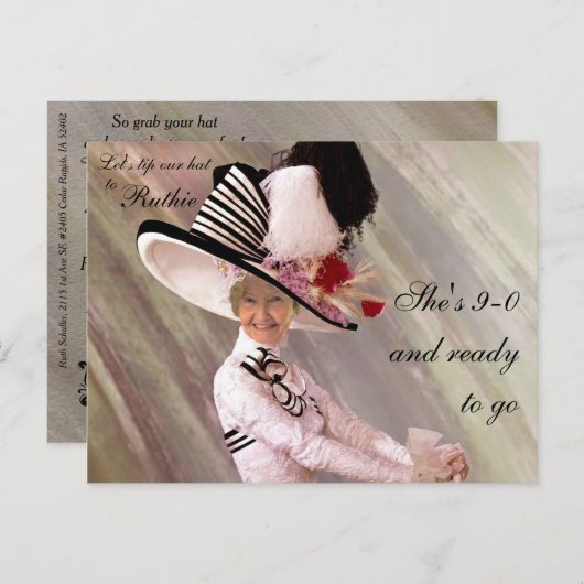 Invitation de 90e anniversaire (Devant / Derrière)