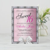 Invitation de anniversaire 16 ans Elegant Sparkle (Debout devant)