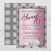 Invitation de anniversaire 16 ans Elegant Sparkle (Devant / Derrière)