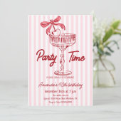 Invitation de anniversaire de cocktail écrite à la (Debout devant)