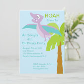 Invitation de Anniversaire de enfant de Pterodacty (Debout devant)