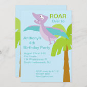 Invitation de Anniversaire de enfant de Pterodacty (Devant / Derrière)