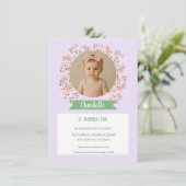 Invitation de anniversaire de fille avec photo flo (Debout devant)