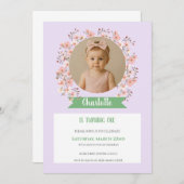 Invitation de anniversaire de fille avec photo flo (Devant / Derrière)