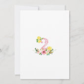 Invitation de anniversaire florale au citron (Dos)