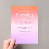Invitation de anniversaire moderne ombrée de couch (In situ (ordinateur de poche))