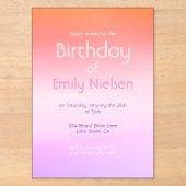Invitation de anniversaire moderne ombrée de couch (Recto)
